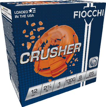 Fiocchi Crusher 12 Gauge 2.75" 1oz #8 Lead Shot 25 Bx/10 Cs