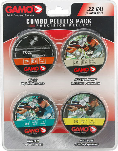 Gamo .22 Cal Pellet Combo Pack - 950 ct (TS-22, Hunter, Magnum, Master Point)