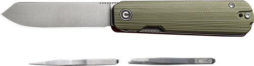 Civivi Knives Sendy 2.83" Nitro-V Satin Green/Red G-10 Folding Knife