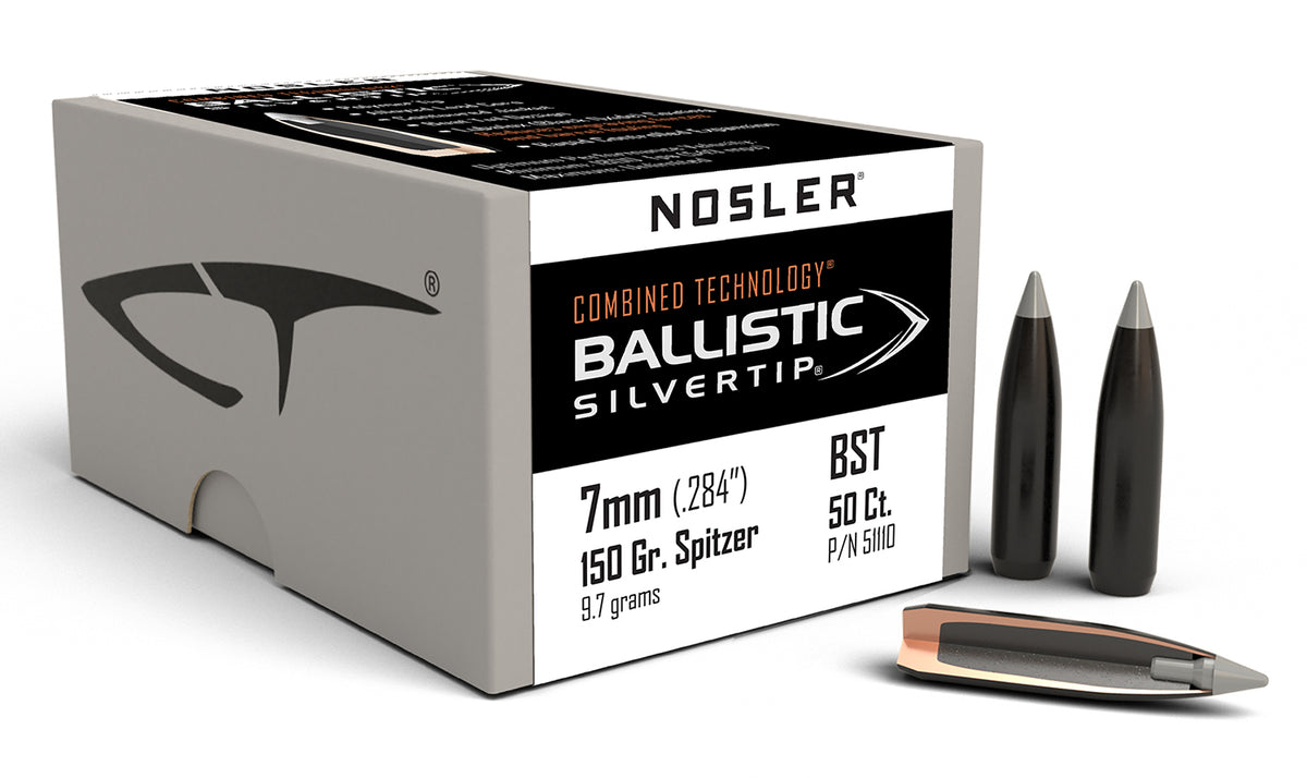 Nosler Bullets Ballistic Silver Tip 7mm .284 150gr 50 Count