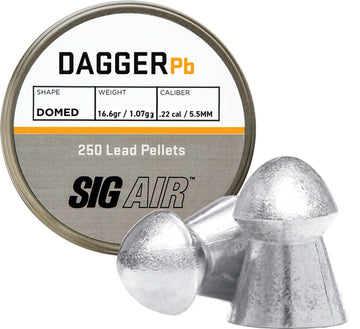 Sig Sauer Dagger Domed .22 Cal 16.60gr Lead Alloy Airgun Pellets - 250 Ct