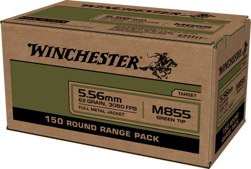 Winchester Ammunition USA 5.56x45mm NATO 62gr M855 Green Tip FMJ - 600 Rd Case