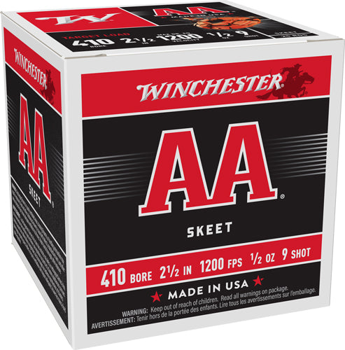 Winchester Ammunition AA 410 Bore 2.5" 1/2 oz #9 Shot 1200 fps - 250 Rd Case
