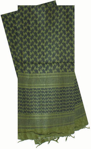 Red Rock Gear Shemagh Head Wrap 42" x 42" Cotton OD Green/Black