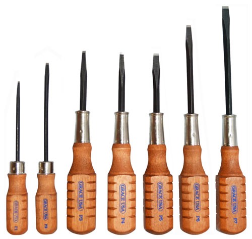 Grace USA Pistolsmith Screwdriver Set 7-Piece Hollow Ground Chrome Vanadium Steel