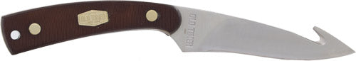 Old Timer Guthook Skinner 3.5" Fixed Blade Stainless Steel Full Tang Delrin Handle - Includes Leather Sheath