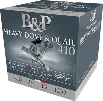 B&P Ammunition 410 Bore 2.5" 1/2oz #7.5 Shot 250 Rd Case