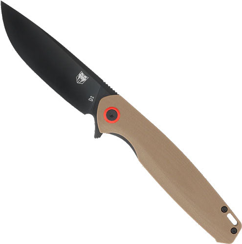 CobraTec Knives Rath 3.5" Folding D2 Black Blade Brown G10