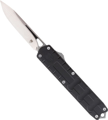 CobraTec Knives Large Enforcer OTF 3.25" M390 Drop Point Plain Black Aluminum Handle