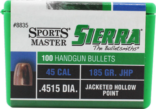 Sierra Bullets Sports Master .45 Cal .4515 185gr JHP - 100 Count