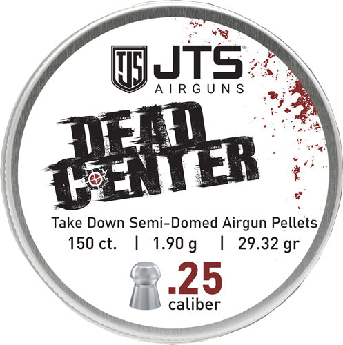 JTS Group Dead Center .25 Cal 29.32gr 150ct Semi-Domed Airgun Pellets