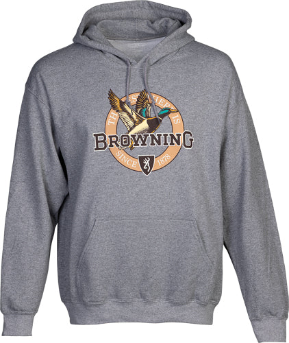 Browning Vintage Emblem Greenhead Hoodie Heather Gray XX-Large