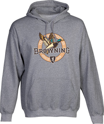 Browning Vintage Emblem Greenhead Hoodie Heather Gray XX-Large