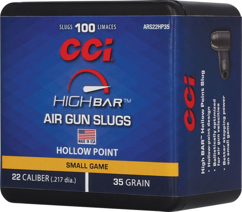 CCI High Bar 22 Cal 35gr Hollow Point Airgun Slugs 100 Rd Box