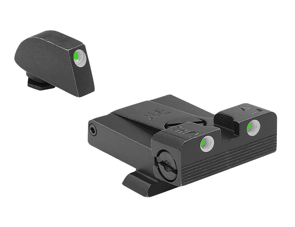 Meprolight Tru-Dot Adjustable Night Sight Set Green/Green - Fits Most Glocks