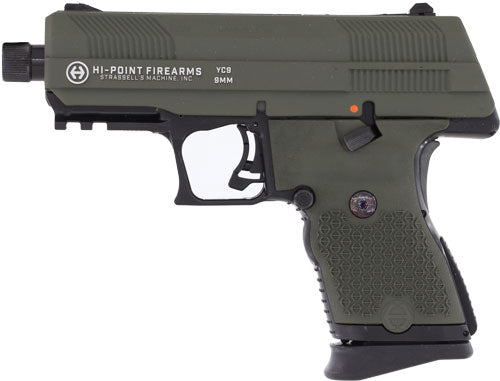Hi-Point YC9 9mm Luger 3.93" 10+1 Semi-Auto Pistol - OD Green Slide, Threaded Barrel