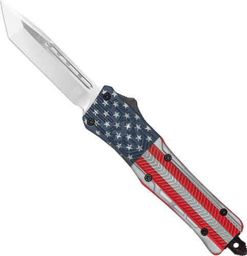 CobraTec Knives Large CTK-1 OTF 3.75" Tanto D2 Steel American Flag Cerakote Aluminum