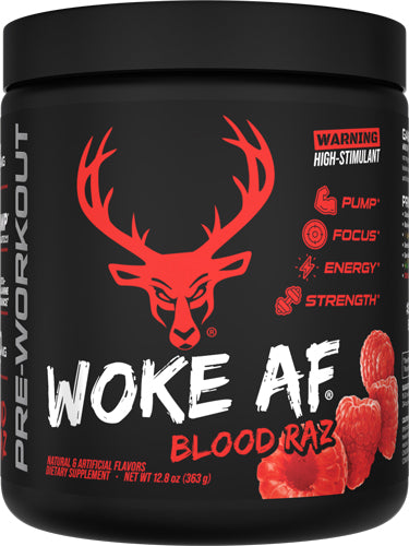 Bucked Up Woke AF Pre-Workout Blood Raz 30 Servings Powder