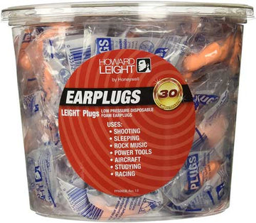 Howard Leight LeightPlugs LPF-1 Max Lite Disposable Foam Ear Plugs 30 dB NRR Uncorded 100 Pair Tub