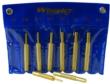 Wheeler Brass Punch Set 8-Piece 1/8"-5/16" Gunsmithing Pin Punches w/Storage Pouch