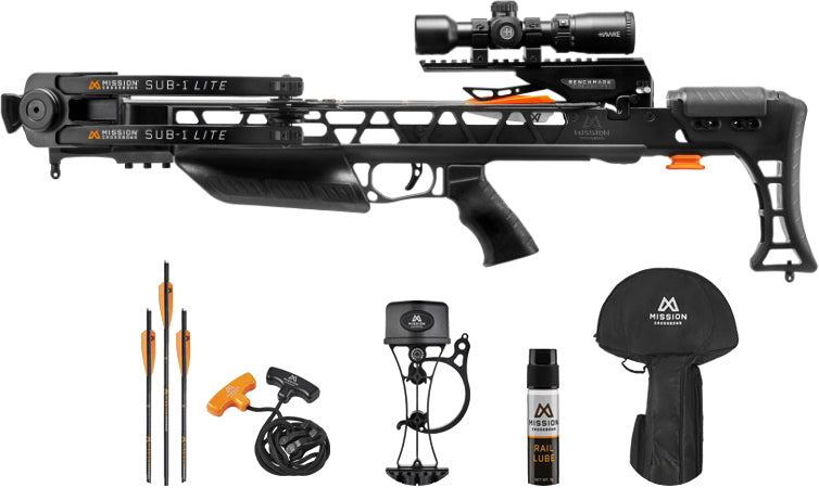Mission Archery Sub-1 Lite Crossbow Package 335 FPS Black