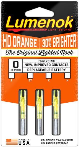 Lumenok X-Series HD Lighted Arrow Nock .204" ID Orange 3-Pack