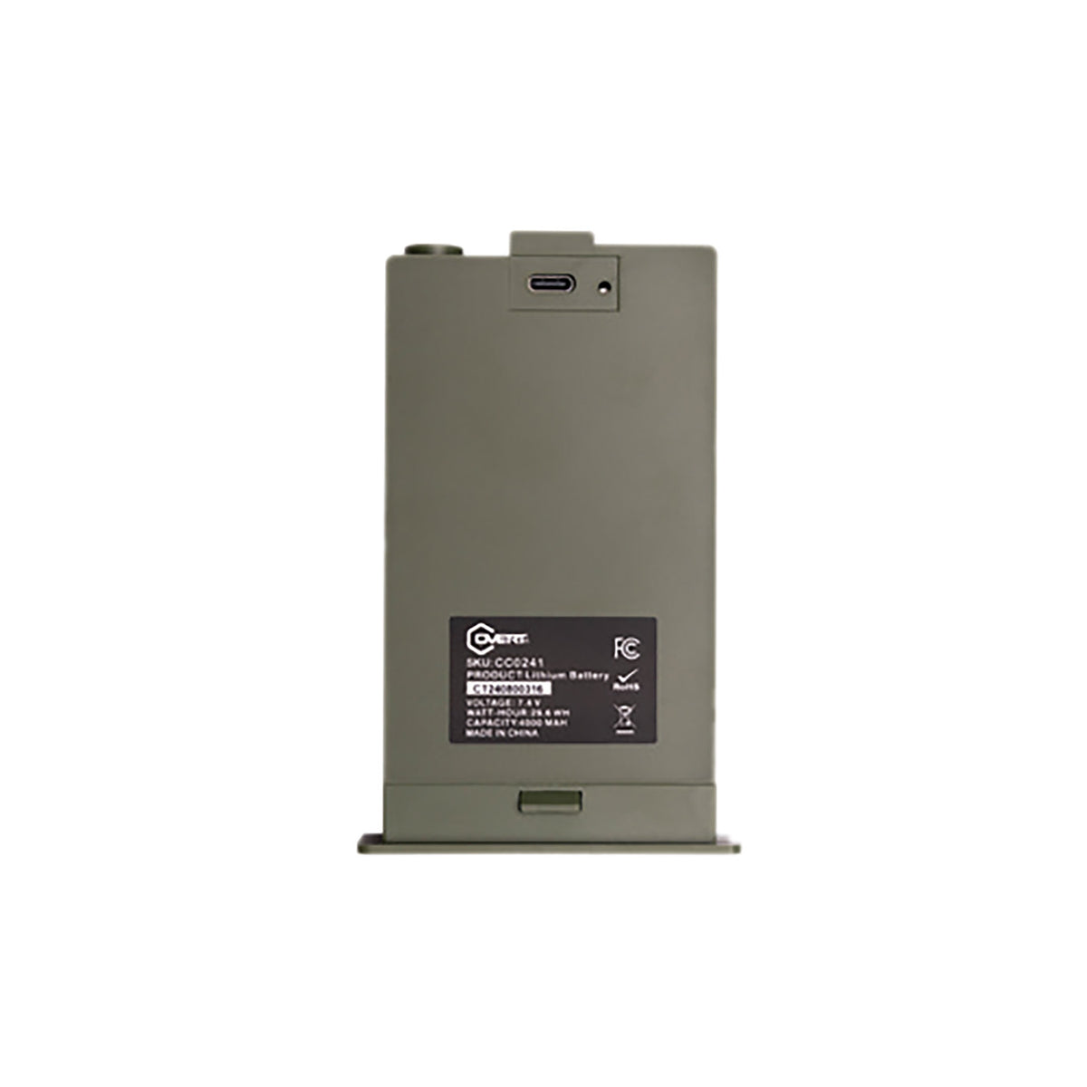 Covert Scouting Cameras CC0241 Lithium Battery Pack 7.4V 4000mAh USB-C Rechargeable - OD Green