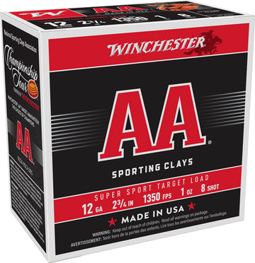 Winchester Ammunition AA 12 Gauge 2.75" 1oz #8 Shot 1350 fps - 250 Rd Case