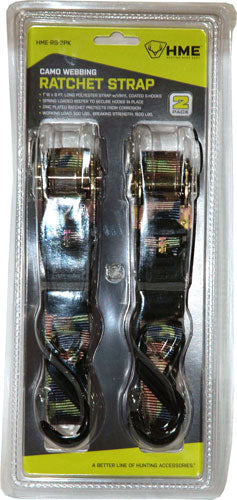 HME Products Ratchet Strap 1"x8' Camo 2-Pack