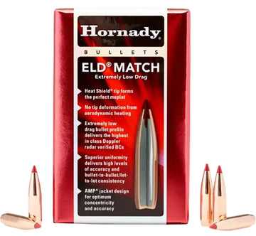Hornady ELD Match .257 25 Cal 134gr Polymer Tip Boat Tail Reloading Bullets - 100/Box