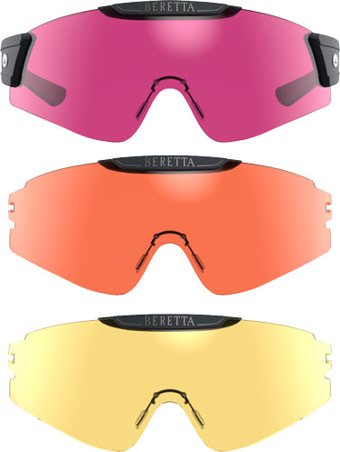 Beretta InterMask Shooting Glasses - Yellow / Magenta / Orange Interchangeable Lenses