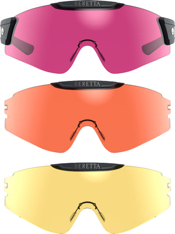Beretta InterMask Shooting Glasses - Yellow / Magenta / Orange Interchangeable Lenses