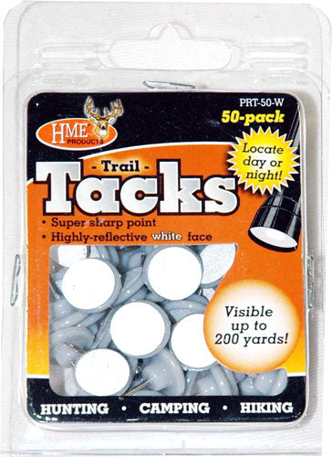 HME Products Trail Tacks Reflective Plastic White - 50 Pack