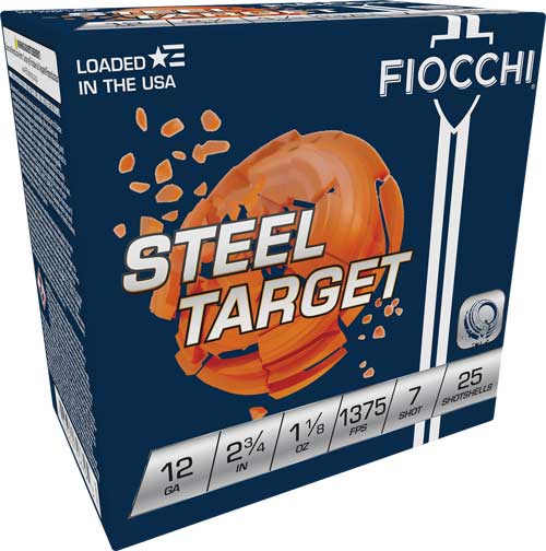 Fiocchi Steel 12 Gauge 2.75" 1-1/8 oz #7 Shot 1375 fps 250 Rd Case
