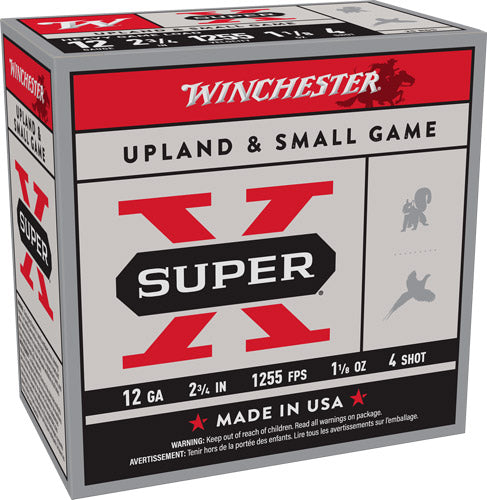Winchester Ammunition Super-X 12 Gauge 2.75" 1-1/8 oz #4 Shot 1255 fps - 250 Rd Case