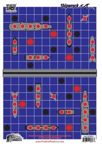 Pro-Shot Products Splatter Shot Game Series Ship Wreck 12"x18" Heavy Tag Paper Target 8-Pack