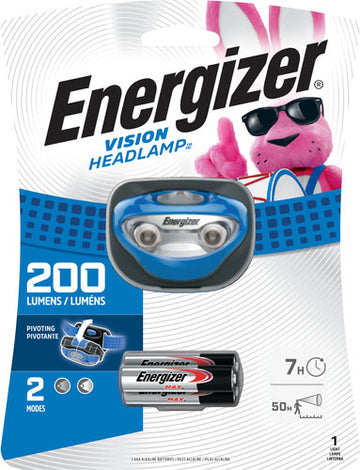 Energizer Vision LED Headlamp 200 Lumens w/AAA Batteries - Blue