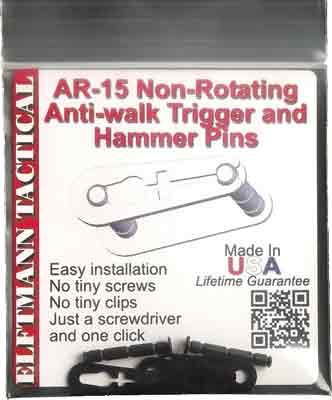 Elftmann Tactical Anti-Walk Anti-Rotation Trigger & Hammer Pin Set AR-15/AR-10/M16 - Black Oxide