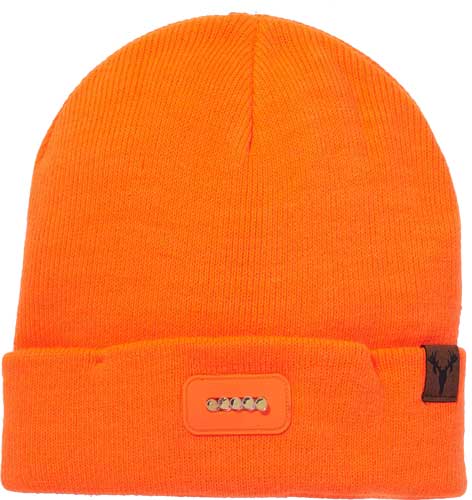 Hot Shot Basics Lighted Knit Beanie Bolt 5-Bulb LED Blaze Orange