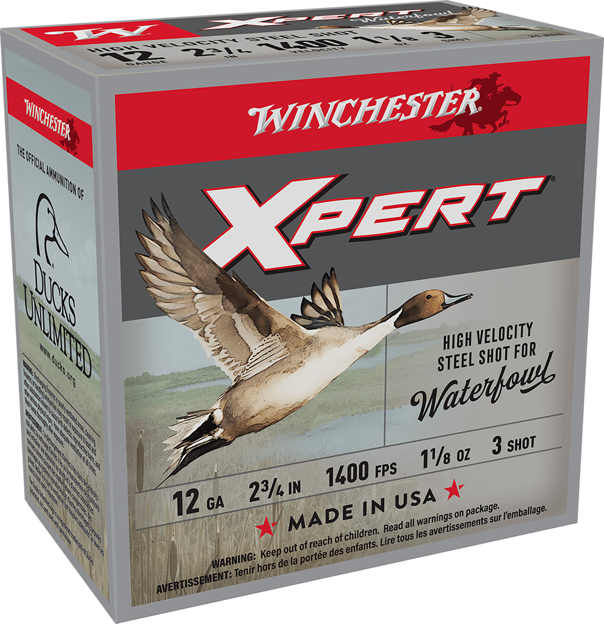 Winchester Ammunition Xpert 12 Gauge 2.75" 1-1/8 oz #3 Steel Shot 1400 fps - 25 Rd Box