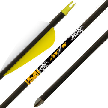 Gold Tip Lightning Youth 28" Carbon Arrows 2.5" Vanes Glued-In Points 3-Pack