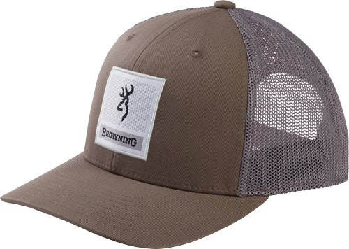Browning Prowler Mesh Snapback Cap Pewter OSFM - Square Buckmark Patch