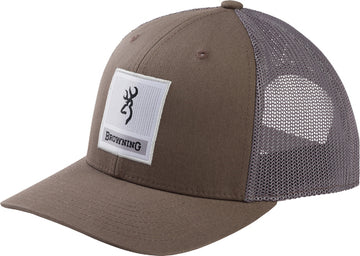 Browning Prowler Mesh Snapback Cap Pewter OSFM - Square Buckmark Patch