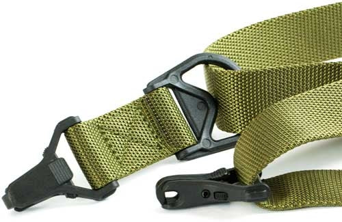 J&E Machine Tech Quick Action Convertible 1/2 Point Sling OD Green Nylon Webbing