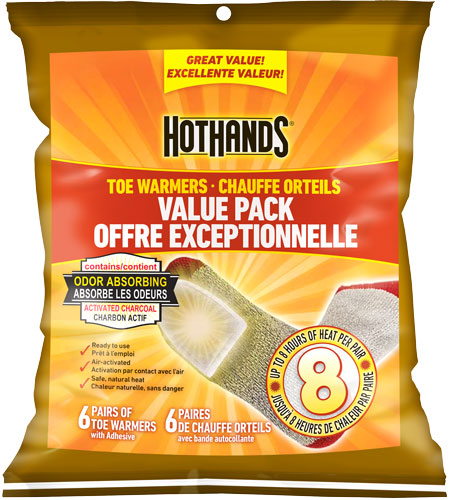HotHands Toe Warmers 6-Pair Value Pack 8-Hour Adhesive