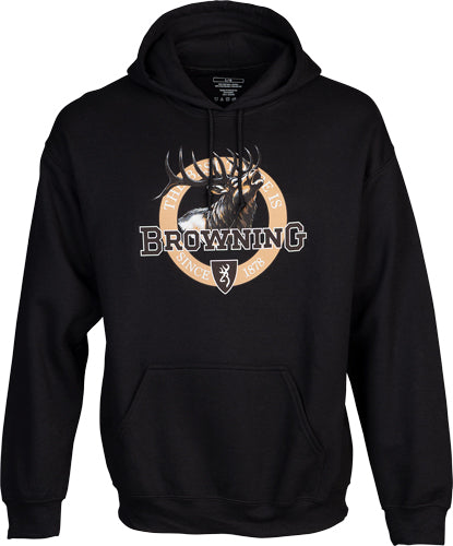 Browning Vintage Emblem Elk Hoodie Black Large
