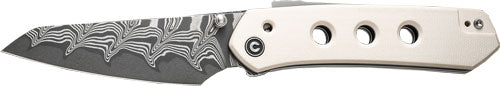 Civivi Knives Vision FG 3.54" Damascus Reverse Tanto Folding Knife - Ivory G10 Handle