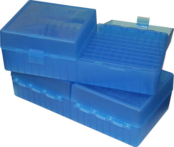 MTM Case-Gard RS20024 Small Rifle 200-Rd Flip-Top Ammo Box - Clear Blue