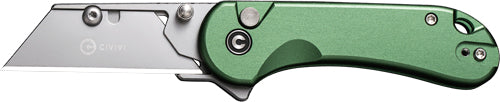 Civivi Knives Elementum Utility 2.26" Folding Reverse Tanto 6Cr SS - Green Aluminum - 3 Extra Blades