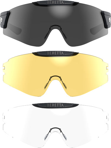 Beretta InterMask Protective Shooting Eyeglasses - Interchangeable Lenses Fume/Neutral/Yellow